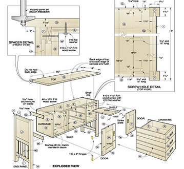 woodworking cad with wood dimensions